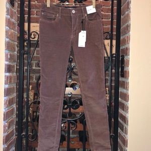 Stretch corduroy ankle jean